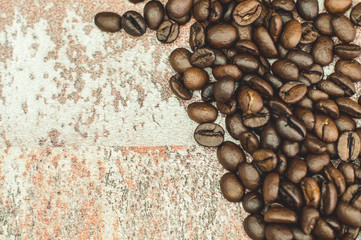 coffee beans on stony background