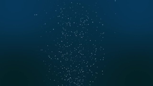 Loopable animation of a small bubbles mooving and rising upwards.