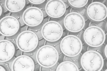 Clocks White Wall Background