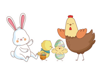 Happy farm animals cartoon