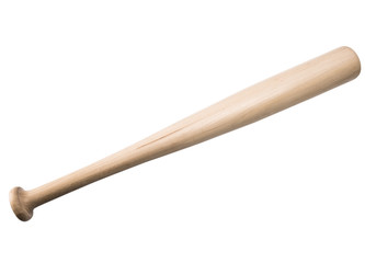 elm tree wooden baseball bat isolated on white background