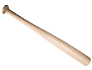 elm tree wooden baseball bat isolated on white background