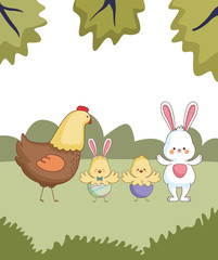 Happy farm animals cartoon
