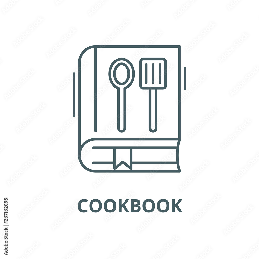 Poster cookbook vector line icon, outline concept, linear sign