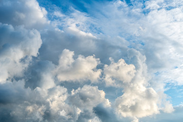 Dramatic clouds on the vast blue sky