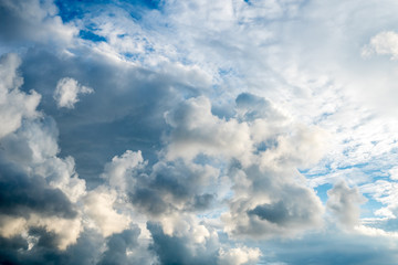 Dramatic clouds on the vast blue sky