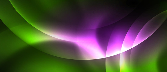 Neon glowing circles vector abstract background