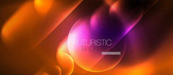 Neon glowing techno lines, hi-tech futuristic abstract background template