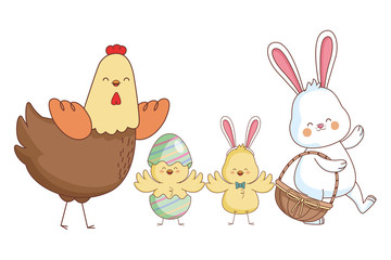 Happy farm animals cartoon