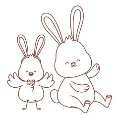 Happy  farm animals outline