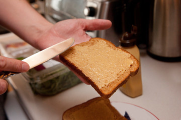 making a sandwich