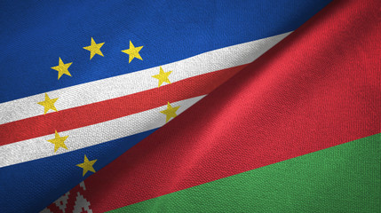 Cabo Verde and Belarus two flags textile cloth, fabric texture 