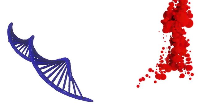 DNAと血液（血）のイメージCG