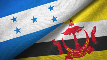 Honduras and Brunei two flags textile cloth