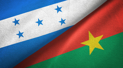 Honduras and Burkina Faso two flags textile cloth, fabric texture 