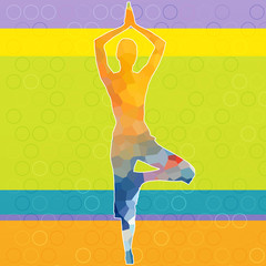 Simple silhouette of woman doing yoga