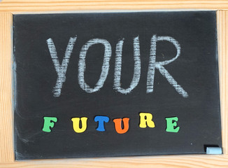 Your future message on chalkboard