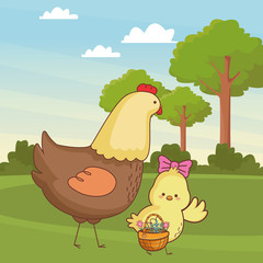 Happy farm animals cartoon