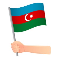 Azerbaijan flag in hand