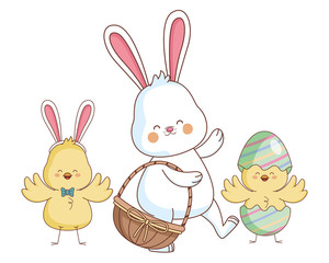 Happy farm animals cartoon