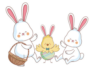 Happy farm animals cartoon