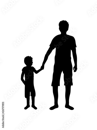 Kind Team Vater Papa Und Sohn Vatertag Dad Familie Grosser Bruder Kleiner Bruder Paar Liebe 2 Freunde Clipart Silhouette Cool Design Wall Mural Style O Mat