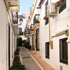 Typical Andalucia Spain old village whitewashed houses