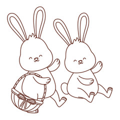 Happy  farm animals outline