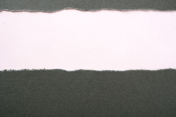 Fototapeta na wymiar Gray paper torn ripped strip white background