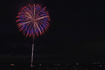 滋賀県彦根市の琵琶湖岸で行われた花火大会