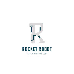 Letter R Robot techno logo, logotype identity initial symbol sign alphabet for tech machine, website, or robot logo