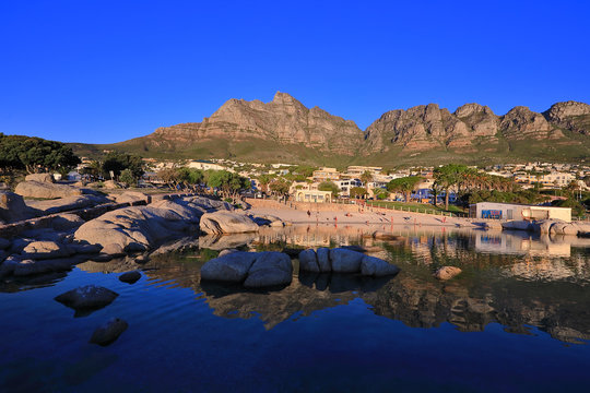 Reflections of international heritage site in a tidal pool