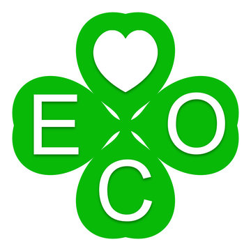 recommend clip art: ECOのロゴが書かれたクローバー