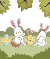 Happy farm animals cartoon