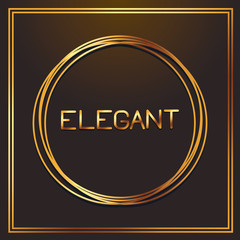 elegant gold fonts in round frame