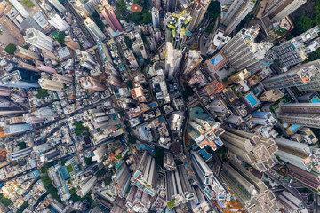 Aerial view of Hong Kong city - Powered by Adobe