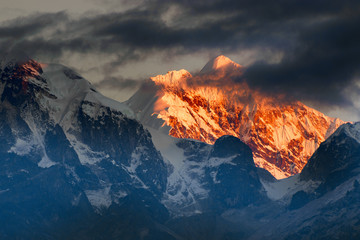 Sunrise on Mount Kanchnejungha, Sikkim, India