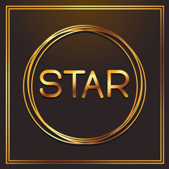 star gold fonts in round frame