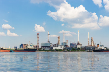 Oil refinery factory in Bangkok Thailand. at chao phraya river