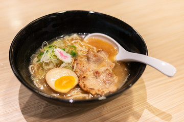 Japanese ramen noodle soup.