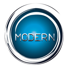 modern word on blue button