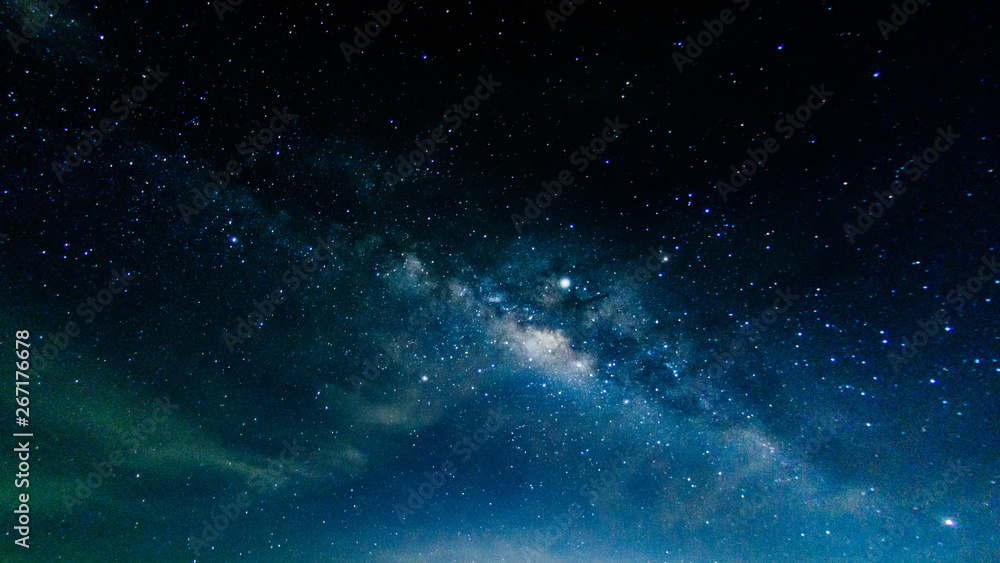Wall mural milky way galaxy with stars and space in the universe background at thailand