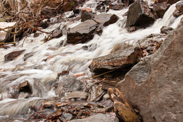 Long Exposure close up of a stram water