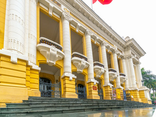 Hanoi opera house is a classic French architectural style where art shows on weekends are served...