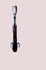 Large corkscrew on a monochromatic background