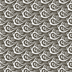Seamless pattern with clouds in Chinese style. Flat vector graphics. abstract swirl shapes geometric tiled pattern. chinese traditional clouds pattern - Vector