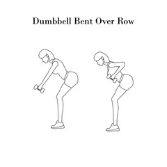 Dumbbell bent over row exercise outline