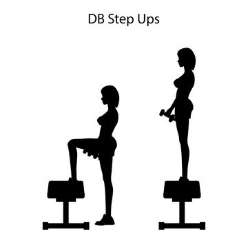 DB Step Ups Exercise Silhouette