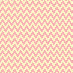 Wave retro seamless pattern - pastel pink and orange