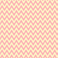 Wave retro seamless pattern - pastel pink and orange